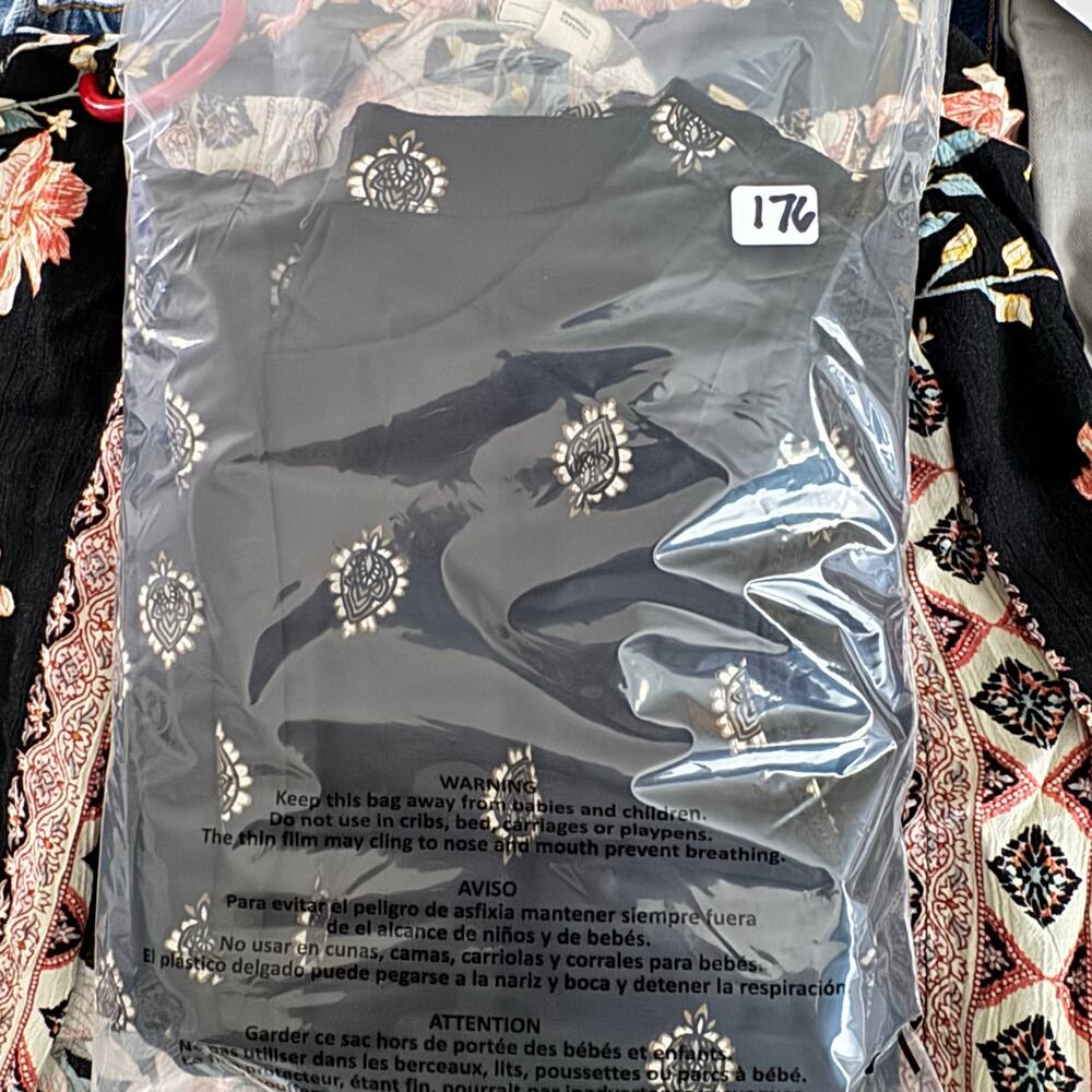 J.Jill Dress MED Black Maxi Swing Medallion Print stretch Cottagecore  Dress - Picture 11 of 11